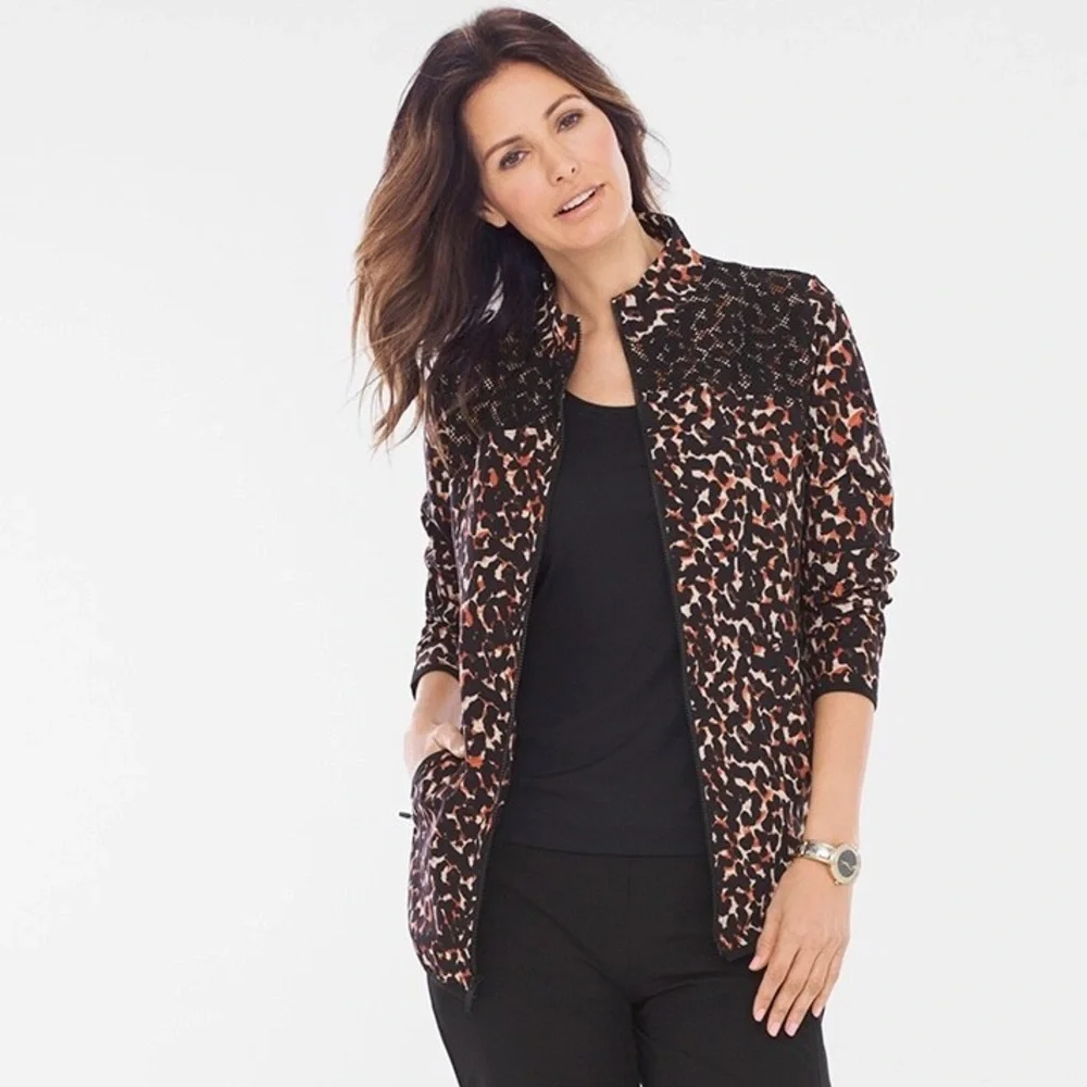 ZENERGY Neema Vivid Animal Jacket Size L NWT By Chico’s